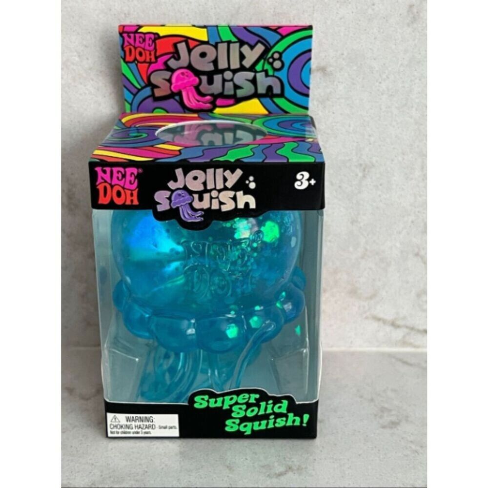 Needoh Jelly Squish Blue Jellyfish Sensory Toy Fidget New Sealed Box Authentic